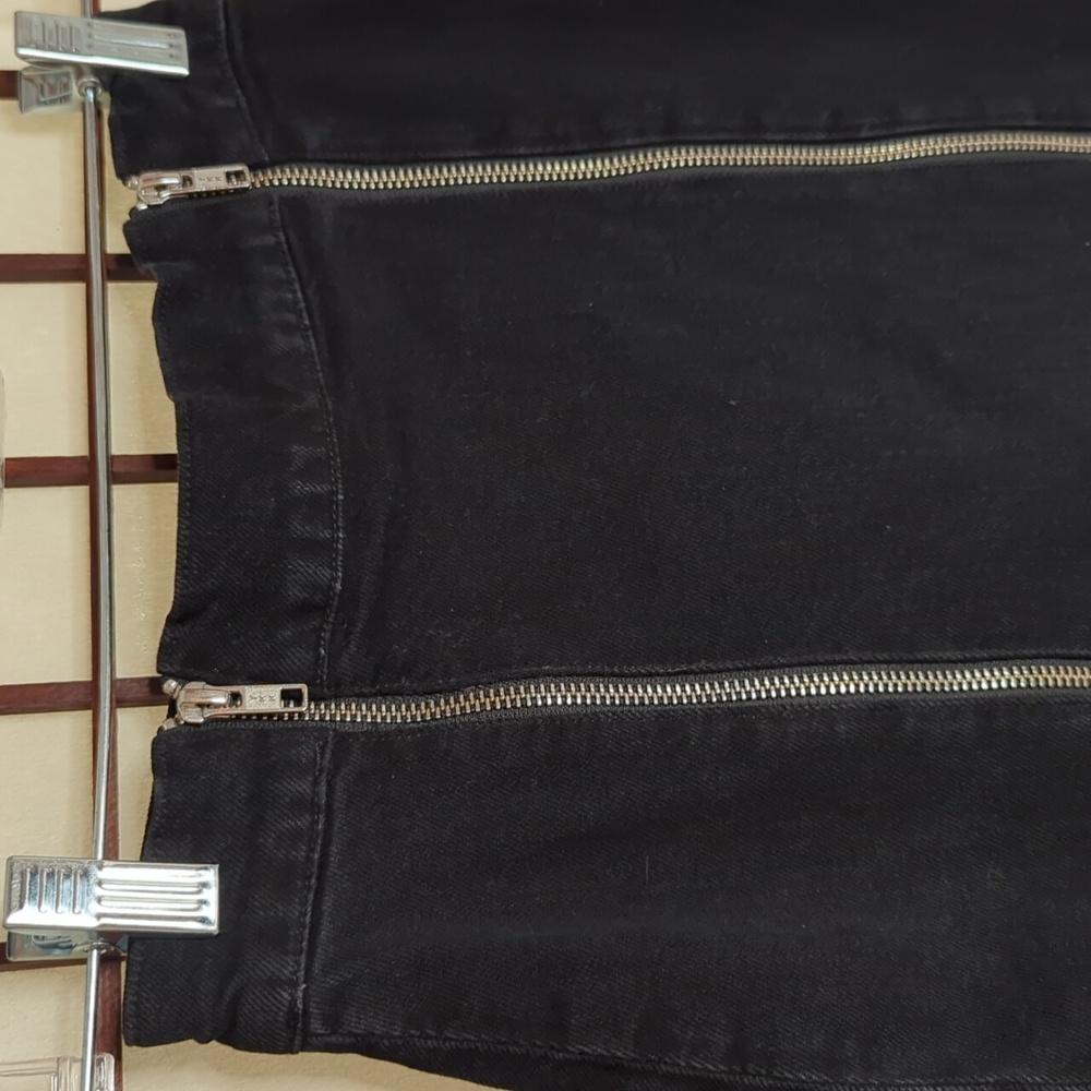 Agolde black double zip mini skirt sz25 - Picture 5 of 11